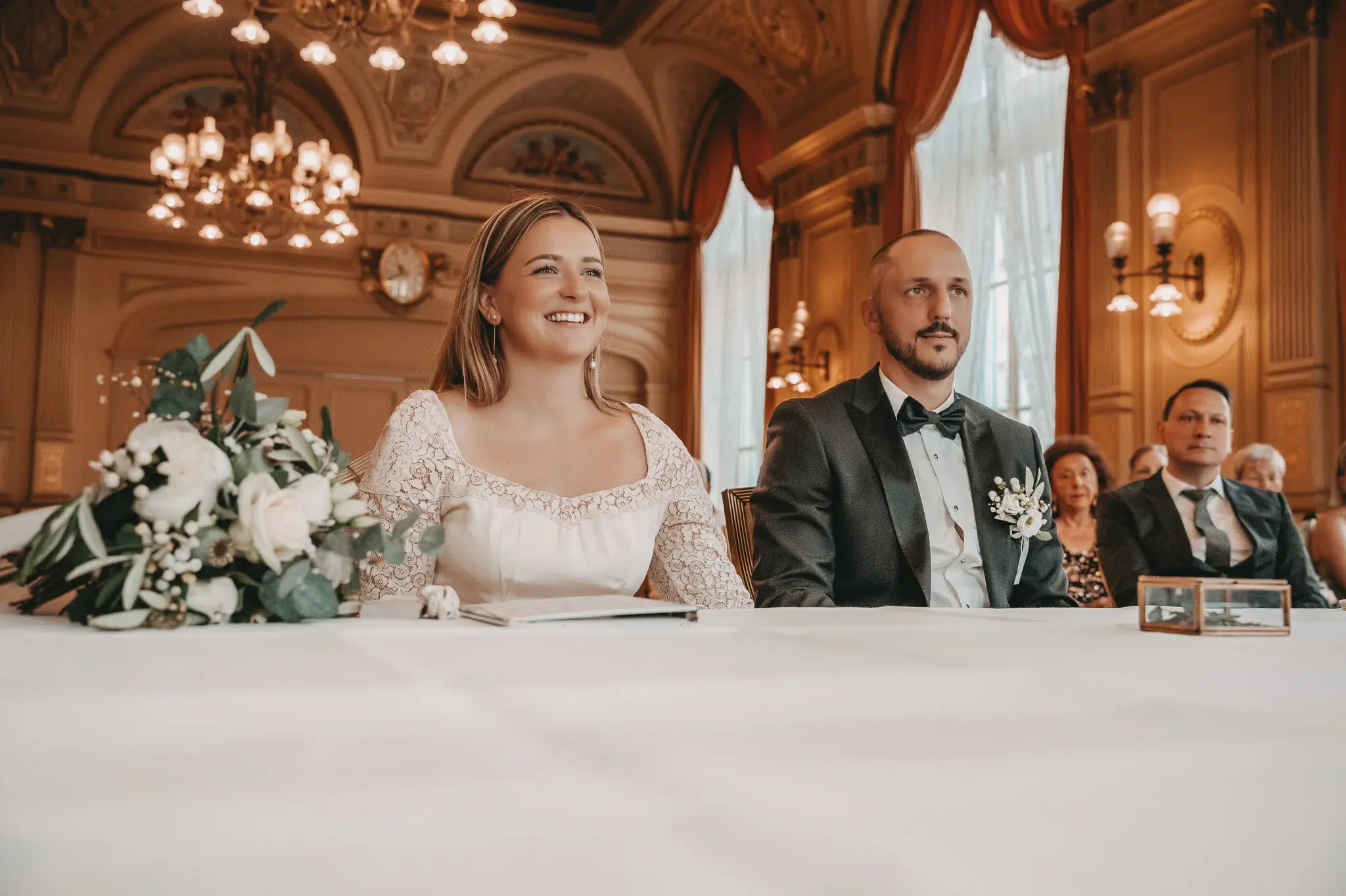 Brautpaar während der Trauung in Heidelberg