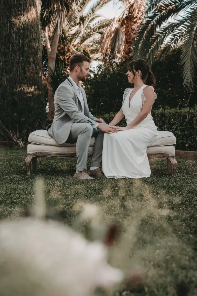 Brautpaar bei Trauung. Hochzeitsfotograf Mallorca